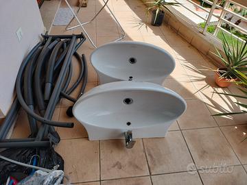 lavello sospeso con miscelatore scarico e piletta 