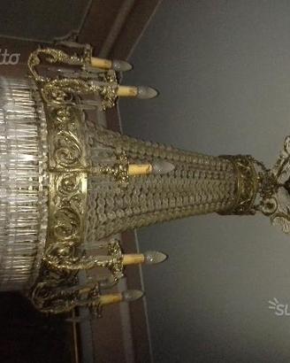 Lampadario impero cristallo molato led permuta