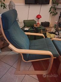 poltrona ikea con poggiapiedi impiallacciatura in 