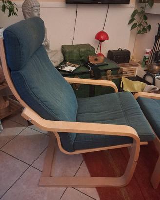 poltrona ikea con poggiapiedi impiallacciatura in 