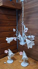 lampadario da camera + abatjour