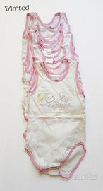 Lotto 7 body bambina s/manica 30 mesi rif. F-SC3 