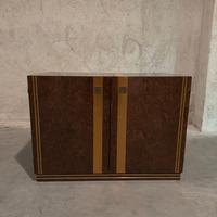 Credenza Vintage anni '70 in Radica e Ottone 