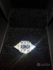 Anello d'argento 925 con 3 moissaniti