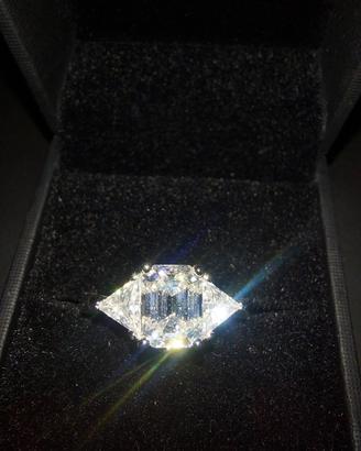 Anello d'argento 925 con 3 moissaniti