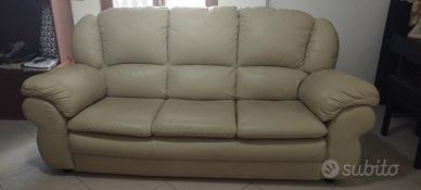 DIVANO PELLE 3 POSTI