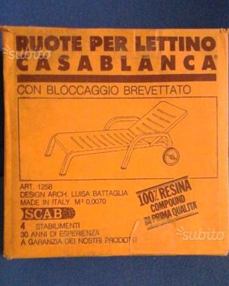 Ruote per lettino CASABLANCA - SCAB (originali)