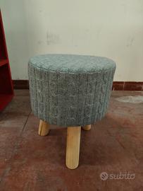 pouf tessuto e legno
