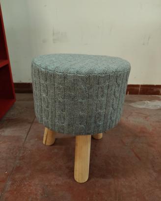 pouf tessuto e legno