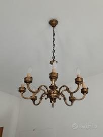 Lampadario in ottone 8 luci