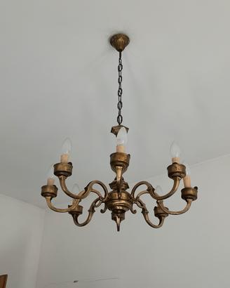 Lampadario in ottone 8 luci