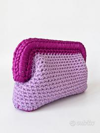 Borsa da Donna Clutch Pochette Lilla Fatta a Mano