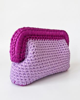 Borsa da Donna Clutch Pochette Lilla Fatta a Mano