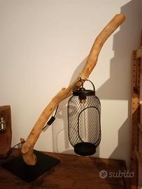 Lampada in legno di ulivo