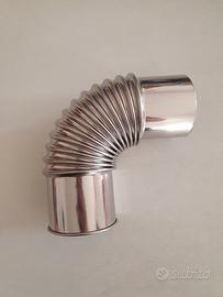 Tubo in acciaio inox 90° per stufa 