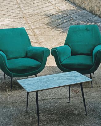 Poltrone vintage modernariato design anni 50 Italy