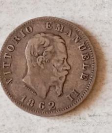 Moneta 1 Lira  Argento 1862 Napoli
