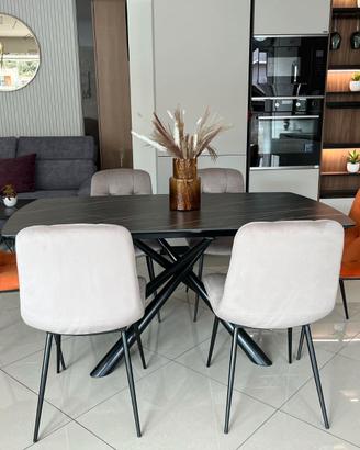 TAVOLO SPIDER CON PIANO IN CERAMICA