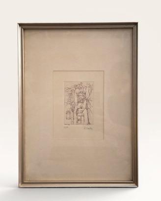 Quadro Piccola incisione numerata scorcio urbano