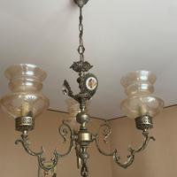 Lampadario in ottone vintage