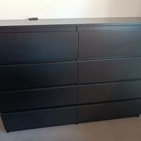 Cassettiera 8 cassetti nera