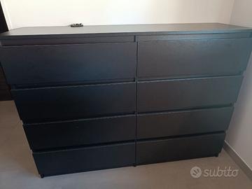 Cassettiera 8 cassetti nera