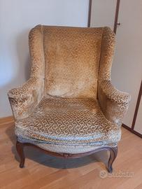Poltrona damascata anni 50