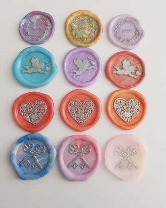 12 sigilli artigianali ceralacca cuore e amore