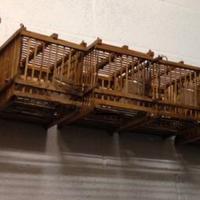 72 - Gabbie vintage di legno per uccelli