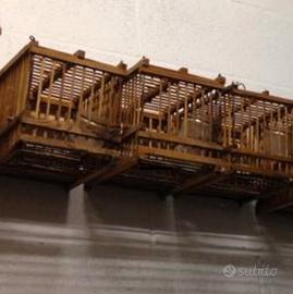 72 - Gabbie vintage di legno per uccelli