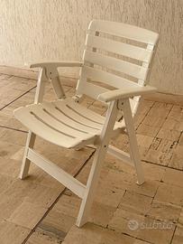 N. 6 sedie pieghevoli da giardino in resina