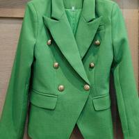 Blazer verde acceso con bottoni testa di leone