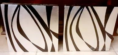 Quadro Moderno Argento Nero 