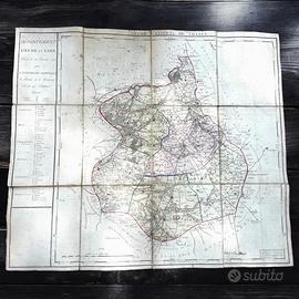 Antica mappa Eur-er-Loir 1790 telata rara