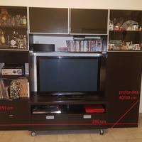 Parete attrezzata mobile sala libreria porta TV