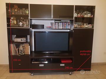 Parete attrezzata mobile sala libreria porta TV