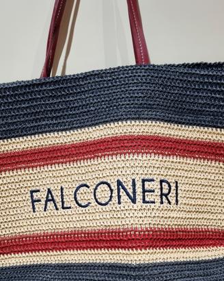 Borsa mare Falconeri blu e rossa