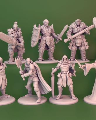 Set di miniature fantasy stampate in 3D