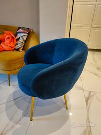 Poltrona / Poltroncina in velluto blu