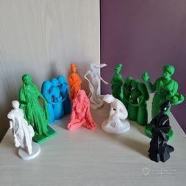 Lotto 11 Statue Design 3D - Colori Fluo e Moderni 