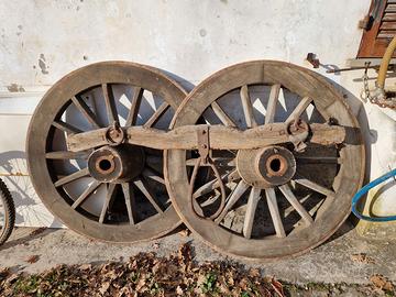 RUOTE IN LEGNO CARRO AGRICOLO