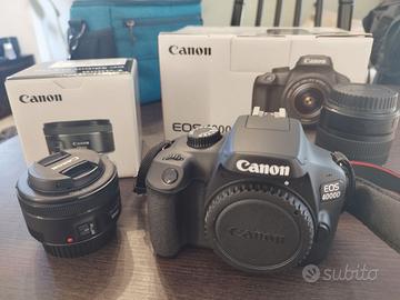 Canon EOS 4000D + 18-55mm + 50mm STM + 2 batterie