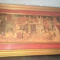 Quadro decorativo stile medievale cornice dorata