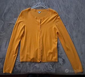 Cardigan giallo senape