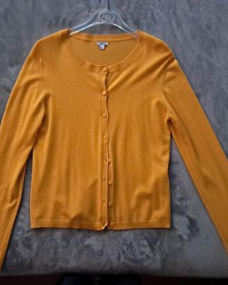 Cardigan giallo senape