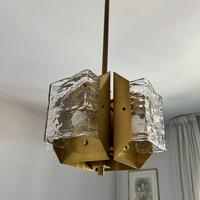 Lampadario vetro e ottone