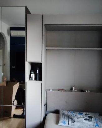 armadio a specchio con  letto a scomparsa Clever
