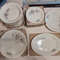 Servizio piatti in porcellana con giro in oro