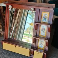 specchiera in legno e ceramica