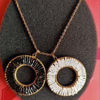 Set 2 ciondoli vintage Yin e Yang + catena